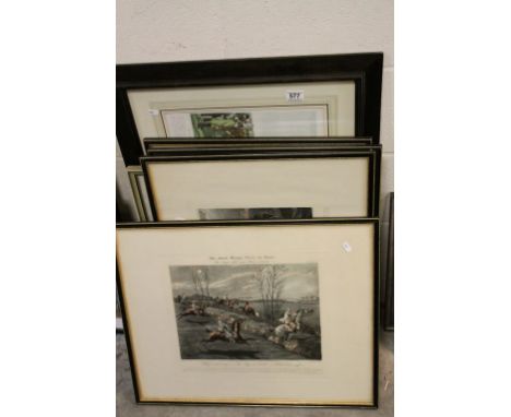 Set of Four 19th century Henry Alken Prints ' The First Steeple Chase on Record ' ( plates 1 to 4), 36cms x 43cms, all hogart