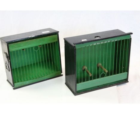 Two vintage Canary show cages 