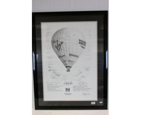 Framed &amp; glazed Limited Edition Print "Pacific Flyer", the first Hot Air Balloon to cross the "Pacific Ocean", produced b