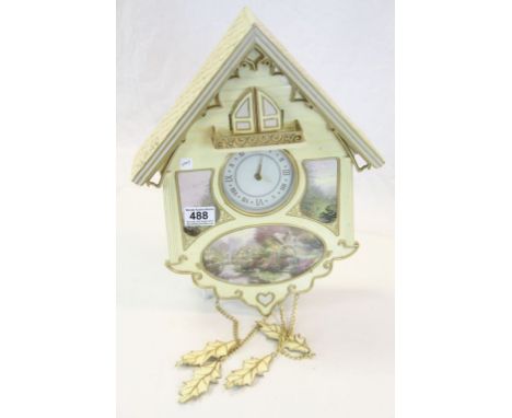 Thomas Kinkade lamplight bridge Cuckoo Clock