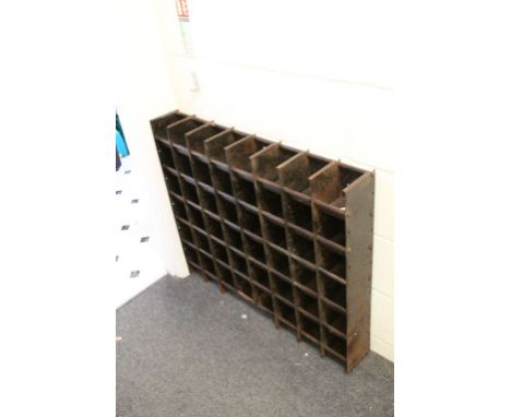 Vintage metal 48 section pigeon hole rack 