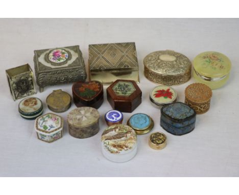 Mixed collection of Trinket &amp; other boxes to include Papier Mache &amp; Stone