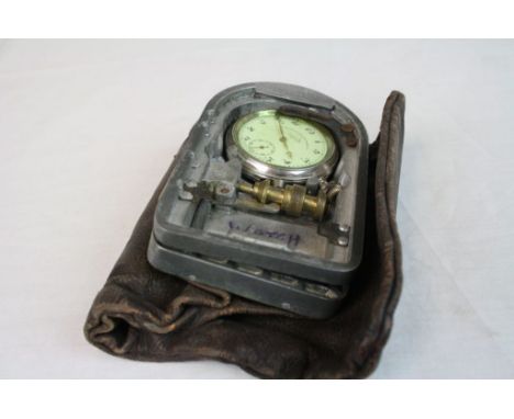 Vintage Bookie's "Tic - Tac" lockable money bag with Pocket watch timer, used to prevent fraudulent Bets being placed after r