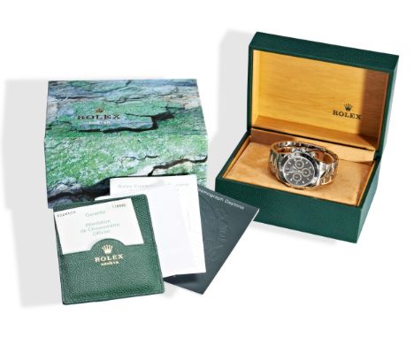 ROLEX: A STEEL OYSTER PERPETUAL COSMOGRAPH DAYTONA WRISTWATCH ref. 116520, No. F226103; the fully signed black dial with trip
