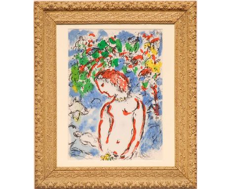 MARC CHAGALL 'Jour de Printemps', original lithograph, 1972, printed by Maeght, 37cm x 27cm,  framed and glazed.