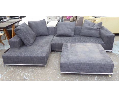 CORNER SOFA, by B & B Italia, 190cm D x 290cm W, cost circa £7000 new, 190cm D x 290cm W, together with an associated footsto