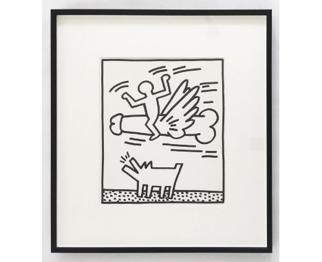KEITH HARING 'Untitled', 1983, lithograph, published by Lucia Amelio Gallery Napoli, limited edition of 300, 59cm x 59cm, fra