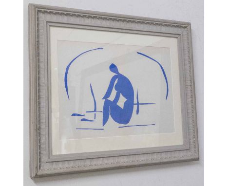 HENRI MATISSE 'Blue Nude', original lithograph from the 1954 edition after Matisse's cut outs, printed by Mourlot, 36cm x 48c