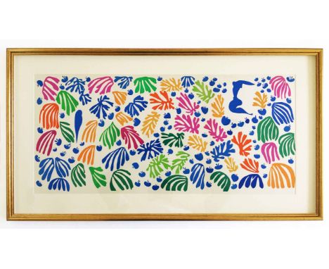 HENRI MATISSE 'Apollon', lithograph, printed in 1954 by Mourlot Freres Paris, published by Tériade, 35cm x 95cm, framed and g