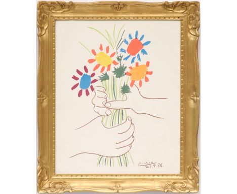PABLO PICASSO 'Bouquet', lithograph, signed in the plate, 60cm x 49cm, framed and glazed. (Subject to ARR - please see Buyers