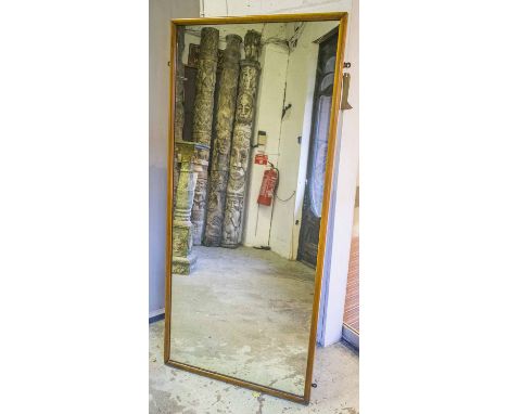 DRESSING MIRROR, vintage rectangular full length moulded frame, 152cm x 68cm.