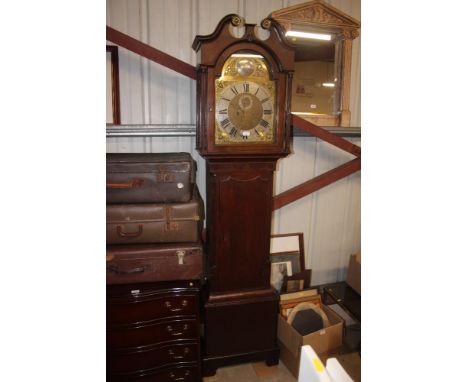 A mahogany cased Grandfather clock, the dial signed W. Booth, Skipton