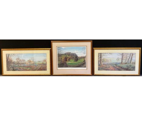 Graeme W. Baxter, after, Edinburgh Castle, signed, limited edition number 363/850, bicker print;  pair of Rex Preston lithogr