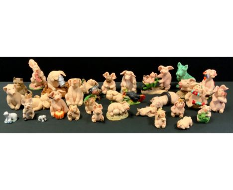 Piggins figures, Stubborn, Piggin Hell, Lottery, Love, Happy Birthday, Shopping etc; others Beswick, Wade, Sylvac etc 