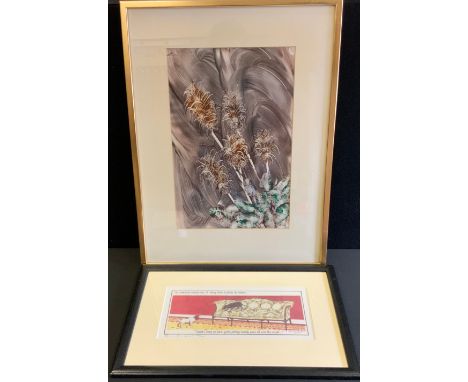 Leprosy ARTBotanical Studieswatercolour, painted with fingers, 37cm x 24cm; Annie Tempest, by and after, The Labrador, limite