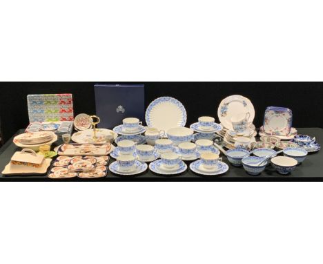 Ceramics - a Royal Stafford Park Lane pattern part tea set;  others Victorian;  Chinese rice bowls and spoons; etc 