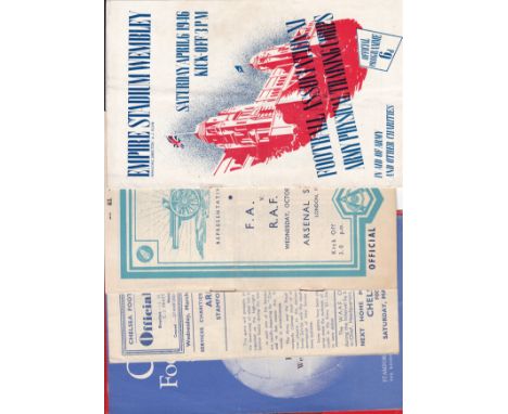 REPRESENTATIVE   Five representative match programmes, FA XI v RAF XI 5/10/60 at Old Trafford, Manchester, FA XI v RAF XI 29/