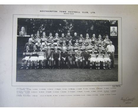 NORTHAMPTON TOWN    Three large mounted proper team group photographs all formerly the property of Northampton player and man