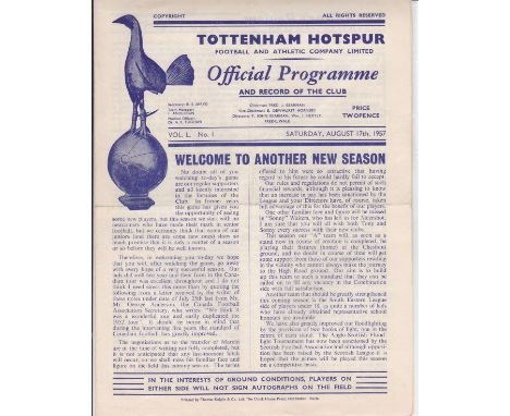 TOTTENHAM    Two Tottenham home programmes from 57/58 season. Single sheet FA Amateur XI 24 Mar 1958 and Practice match White