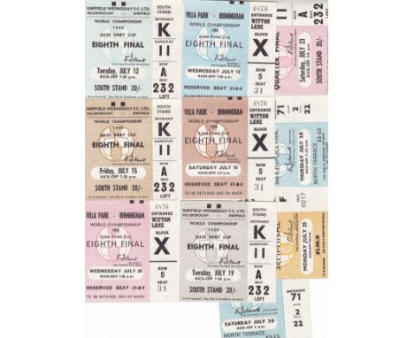 WORLD CUP TICKETS 1966    Set of ten tickets for the 1966 World Cup although unusually the tickets are not for all the London