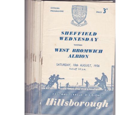 SHEF WED 56-57   Set of 22 home programmes 56-57, 21 x League and Cup v Preston, some minor faults but mostly generally good.