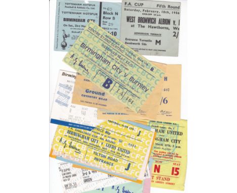 BIRMINGHAM CITY TICKETS        Seventeen tickets 1956 - 1999 includes homes v. All Stars XI 28/9/1959 Jeff Hall Memorial and 