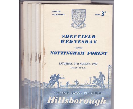 SHEF WED 57-58   Twenty two home programmes, all 57-8, 21 x League plus Cup v Hull, some minor faults but majority are genera