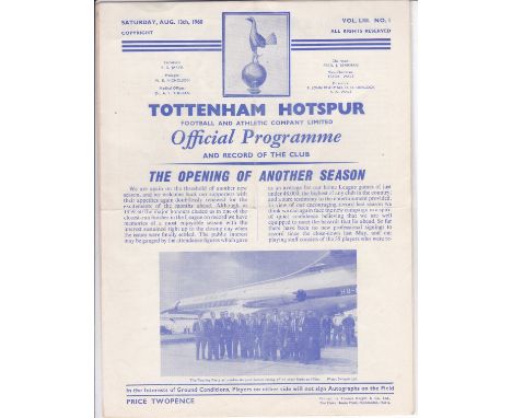 TOTTENHAM    Three Tottenham home programmes, all 4 pagers form 60/61 Double season. Whites v Blues (Practice match), England