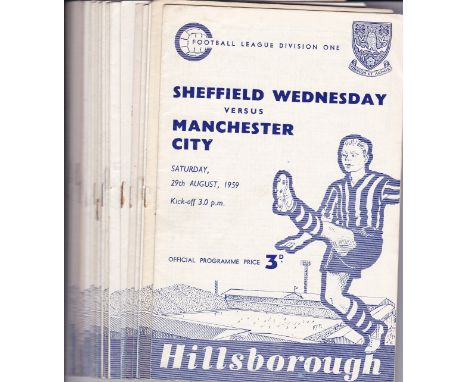 SHEF WED 59-60   Twenty four home programmes, 59-60, set of 21 x League, 2 x Cup and friendly v Torpedo Moscow, minor faults.