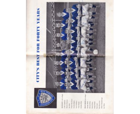 LEICESTER CITY 1961   Signed Leicester booklet produced by the players for their match v Tottenham in the 1961 Cup Final. Sig