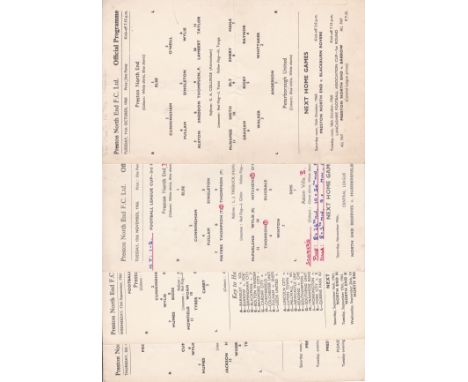 PRESTON - LEAGUE CUP   Four Preston single match-cards for Football League Cup games, 2 x 60/61 (first season of the League C