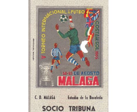 TOTTENHAM     Ticket for 1965 Costa del Sol Pre season tournament in Malaga 14th and 15th August which Tottenham won. Hole pu