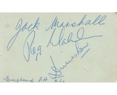 FOOTBALL AUTOGRAPHS 1950'S      An album page with 5 signatures relating to the England FA, Colin Grainger of Sheff. Utd., Su