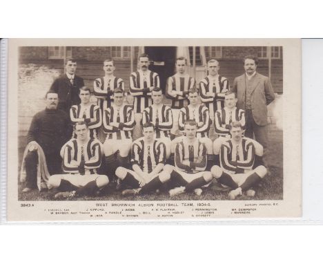 WEST BROM POSTCARD 1904-05   West Bromwich Albion team group postcard 1904-05, Rotary Photographic Series, shows 13 players, 