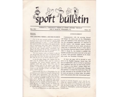 UKRAINE -THIRD LANARK 61   Issue of the Ukrainian American Sport Center "Sport Bulletin" , May 61 with centre pages listing b