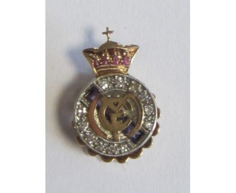 REAL MADRID   Superb Real Madrid gold and diamond lapel pin badge. Similar to one offered for sale by Raymond Kopa a few year