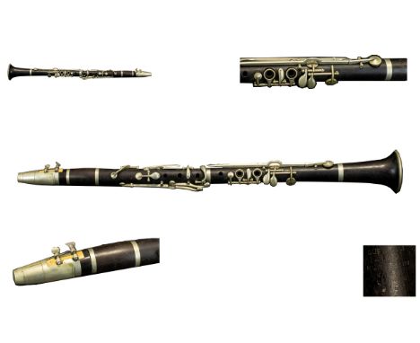 Hawkes and Son Superior Class Early Ebonised Wooden Jazz Clarinet. All Sections of Clarinet Marked Serial Num 9159, Excellent