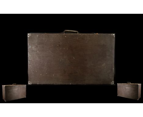 A Very Large Vintage Hinged Wooden Case/Steamer Trunk Aged patina with metal corners, clasp and hardware. Unlined, 31 x 18 x 