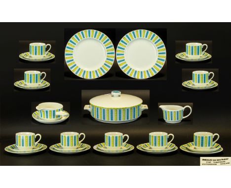 Midwinter By Jessie Tait Everglade Pattern Serve Ware Approx  60 pieces in total  to include 8 coffee cups, 10 saucers, six b