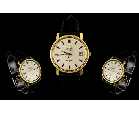 Omega - Constellation Automatic Gold and Steel Cased Chronometer Wrist Watch Cal.564, Ref 168.018. Features Gold and Black Ma