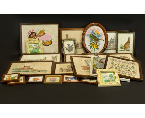 A Collection of Tapestry Framed Pictures to include eight (8) Scottish castle tapestries including Balmoral, Stirling, Glamis
