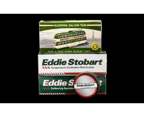 Two Eddie Stobart Collectors Model Trucks with certificates.  One Scania Topline Curtainside 'Karen Patricia' H123 and one Vo