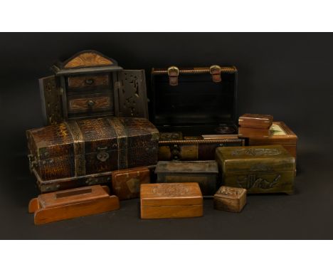 A Large Collection Of Boxes And Caskets Approx 16 items in total, all modern collectibles to include oriental jewellery cabin