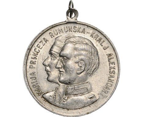  Maria Princess of Romania with King Alexander I of Yugoslavia .Original suspension loop, Aluminium (32 mm, 4.18 g). R! XF 