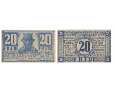  REGIONAL TIMISOARA SIEGE TREASURY - 1919 PROVISIONNAL ISSUES .Pick -. R! UNC