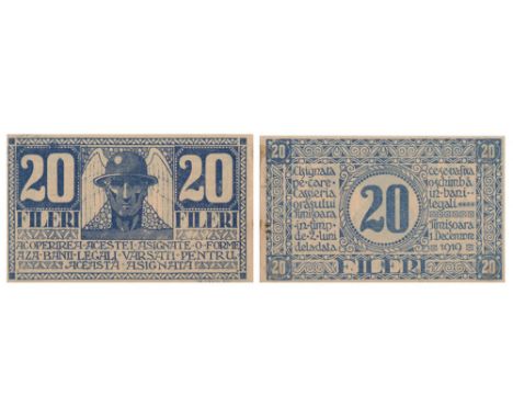  REGIONAL TIMISOARA SIEGE TREASURY - 1919 PROVISIONNAL ISSUES .Pick -. R! UNC