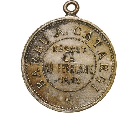 Medal 1913, original suspension loop, silvered Copper (25 mm, 5.92 g). R! XF-