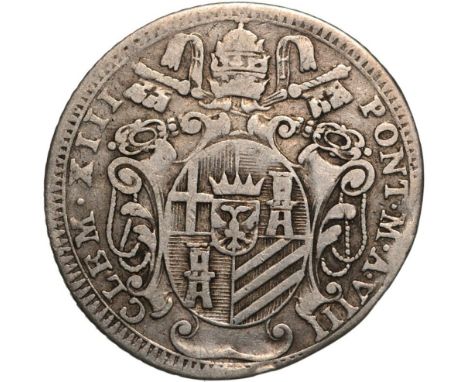 Coat of arms // OBLECTAT / IVSTOS / MISERICOR / DIA / 17 â€“ 65 in wreath. Muntoni 20b. R! VF