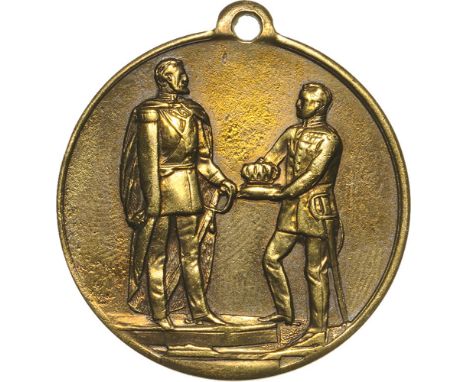 Medal 1881, with original suspension loop, Copper gilt (30 mm, 11.06 g). R! XF 