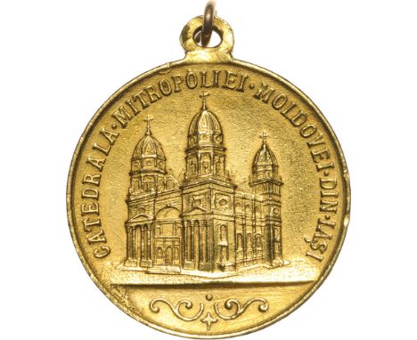 Medal 1897, original suspension loop, gilt Bronze (27 mm, 14.04 g). XF-